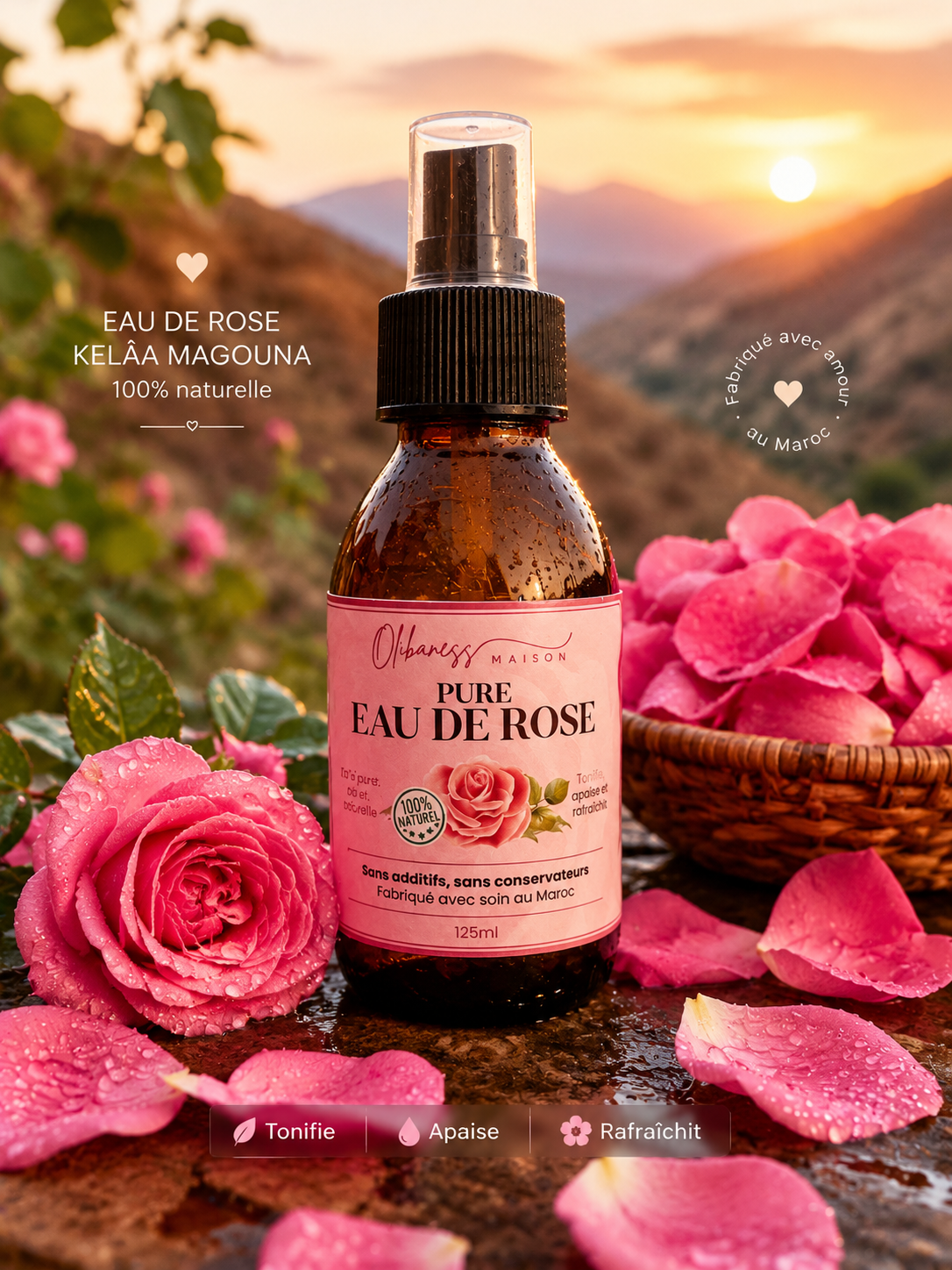 Eau de Rose 100% Bio – Pureté & Fraîcheur Naturelle